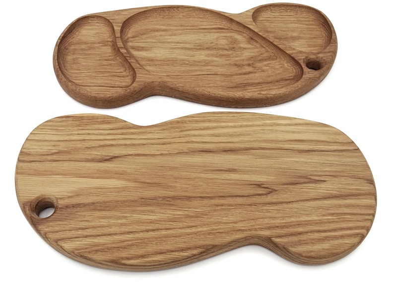 Serving tray-cutting board made of oak 405x190x24 2