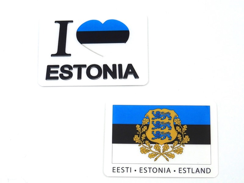 Plastic fridge magnets Estonia 80x55mm