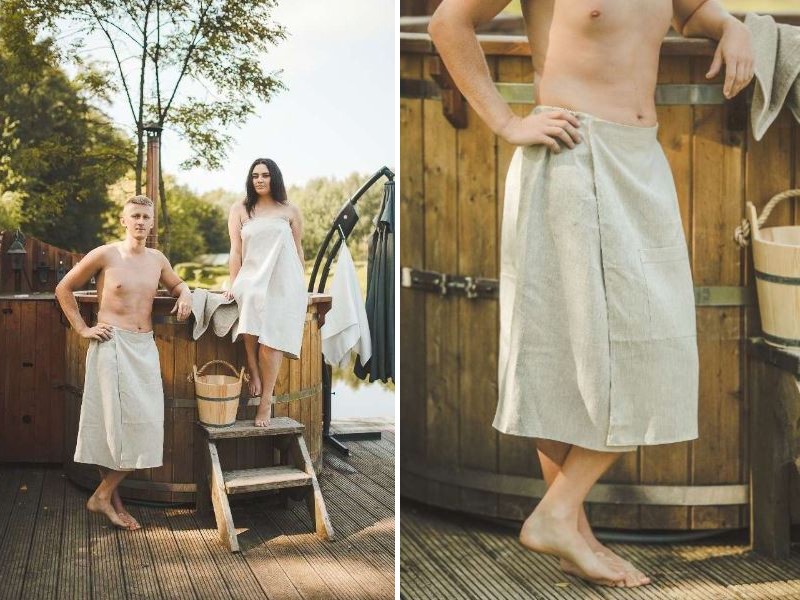 Mens sauna skirt linen 100% 2