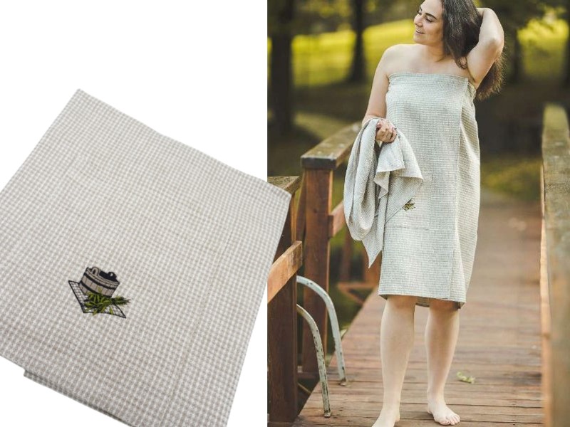 Sauna skirt for women waffel fabric