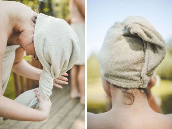 Hair towel turban linen terry 3