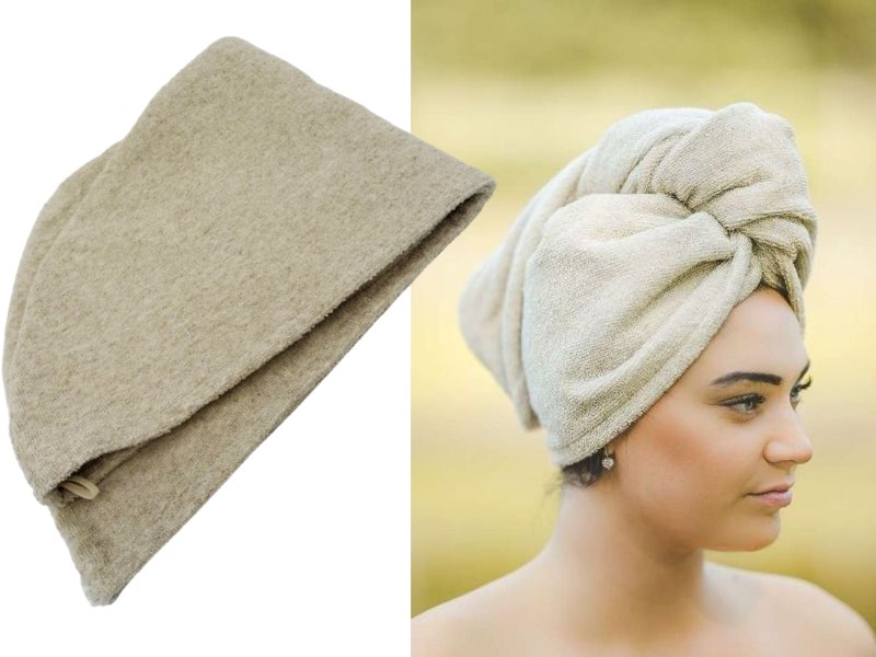 Hair towel turban linen terry