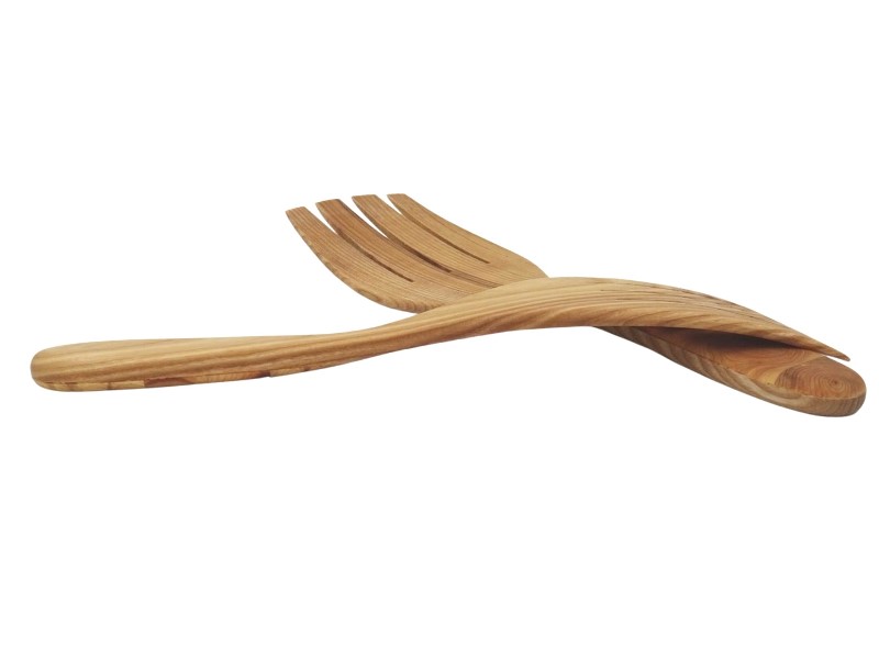 Pan fork from ash wood with a juniper mosaic 8,5x28cm