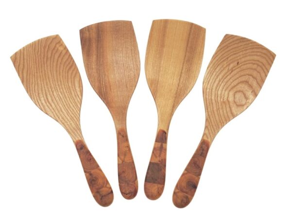Spatula from ash wood with a rounded edge 9x28cm 2