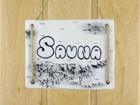 Sauna door sign made of ceramic birch