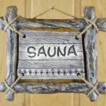 Doorplate Sauna with a branch frame