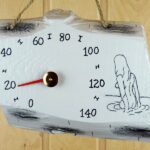 Sauna thermometer made of ceramic birch 1302