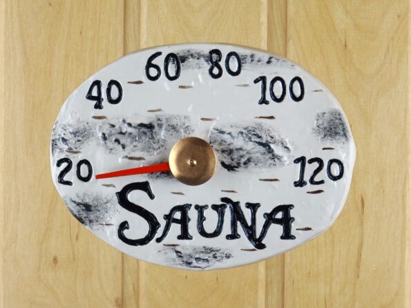 Sauna thermometer made of ceramic birch 225