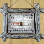 Sauna thermometer with a branch frame 172