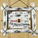 Sauna thermometer with a birch frame 171
