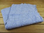 Sauna sheet-towel linen fabric blue-white