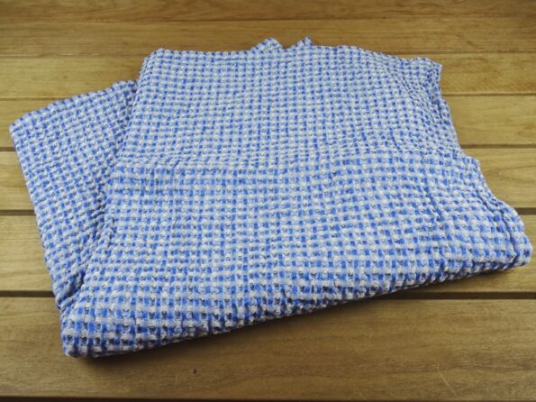 Sauna sheet-towel linen fabric blue-white 4