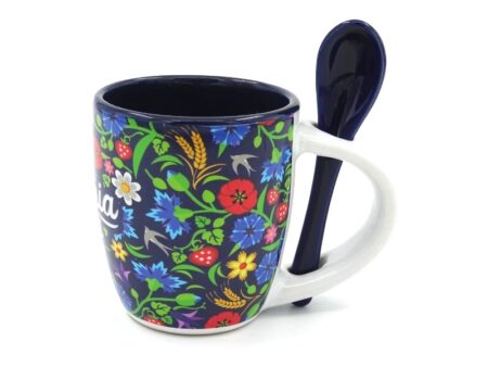 Floral mug with spoon Estonia small