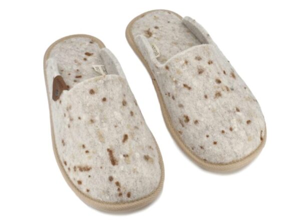 Natural felt and rubber sole slippers beige sizes 35-46 2