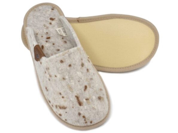Natural felt and rubber sole slippers beige sizes 35-46 3