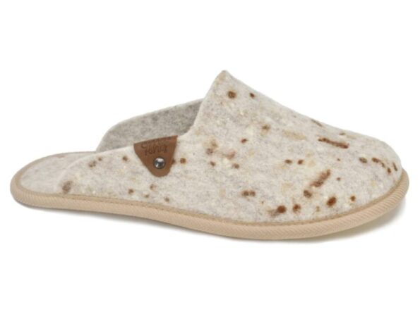 Natural felt and rubber sole slippers beige sizes 35-46