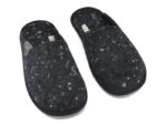 Natural felt and rubber sole slippers, black Pelsi
