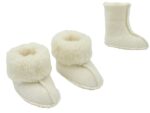 Soft slippers with sheep wool for children