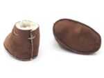 Soft lamb’s wool brown slippers for children 12-24 months