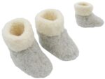Sheep wool children’s slippers light gray size 29/30