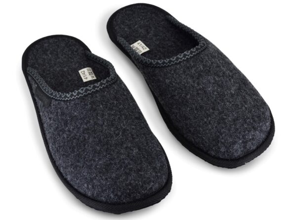 Natural felt slippers dark gray 2