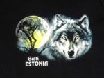 Толстовка с капюшоном Estonia Эстонский волк черный