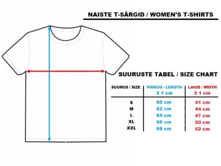 таблица размеров женской футболки