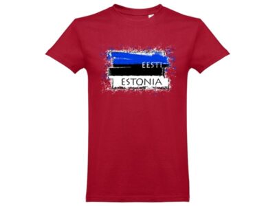 T-shirt Estonian Flag dark red