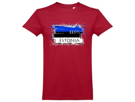 T-shirt Estonian Flag dark red