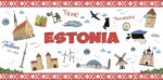 Кружка с эстонской символикой красная