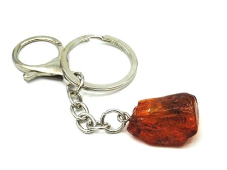 Key ring with amber pendant