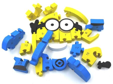 Puzzle made of wooden blocks Minion