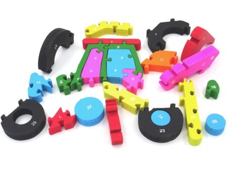 Puzzle made blocks Tractor