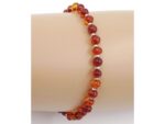 Anklet in silver and amber