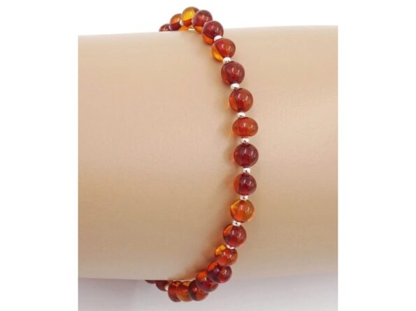 Anklet in silver and amber Cognac JV01