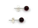 Silver and amber earrings 0,5×1,5cm 1g Cherry KR03