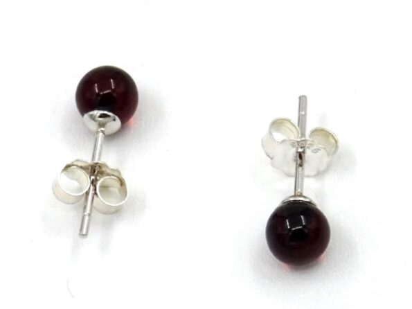 Earrings made of silver and amber Cherry KR03