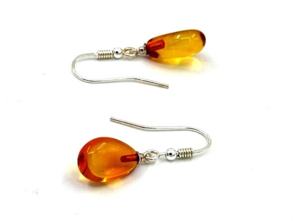 Silver and amber earrings 3,1cm 1,8g Cognac KR04 2
