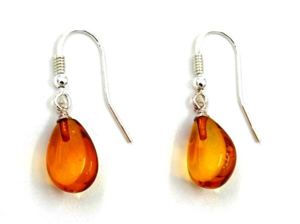 Silver and amber earrings Cognac KR04