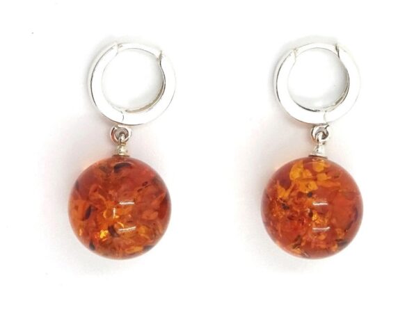 Earrings made of silver and amber KR08