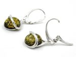 Earrings made of silver and amber KR09