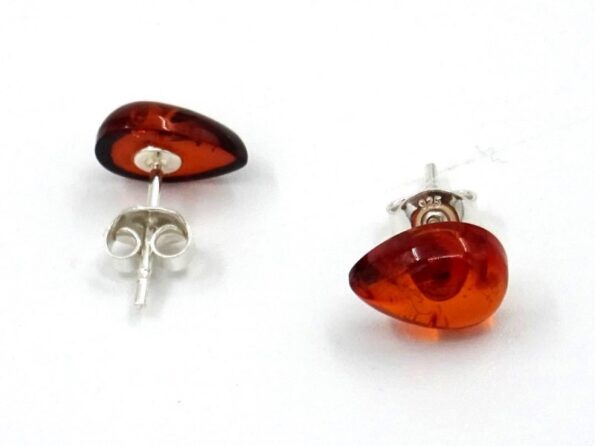 Earrings made of silver and amber Cognac KR02
