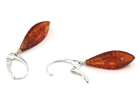 silver earrings with amber