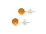 Silver and amber earrings Honey KR01