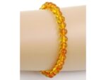 Amber bracelet on rubber cord 19cm 6g Honey no14