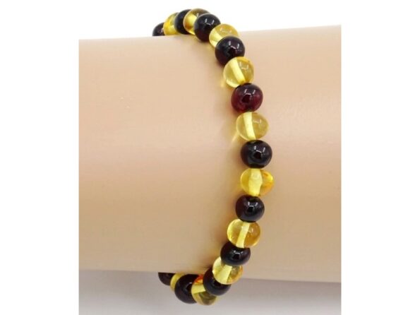 Amber bracelet on rubber cord 18cm 5g Multicolor no33