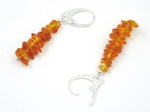 earrings with amber