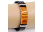 leather bracelet with amber Honey no47