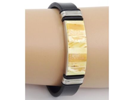 leather bracelet with amber Lemon