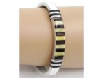 leather bracelet with amber 1×15-21cm 17g Multicolor no41